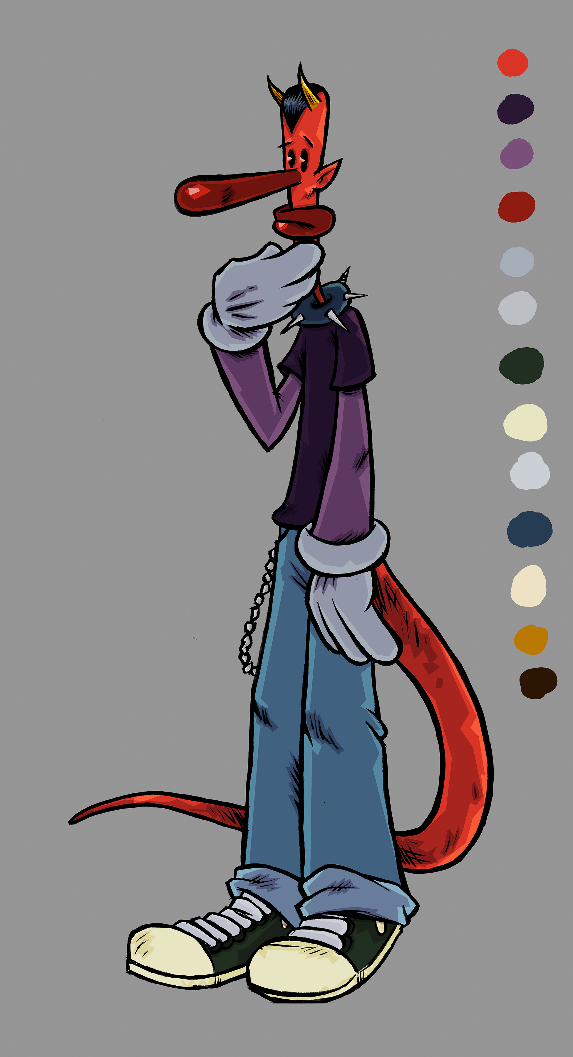 Concept art and color palette for "Waffles" by Christian Patchell