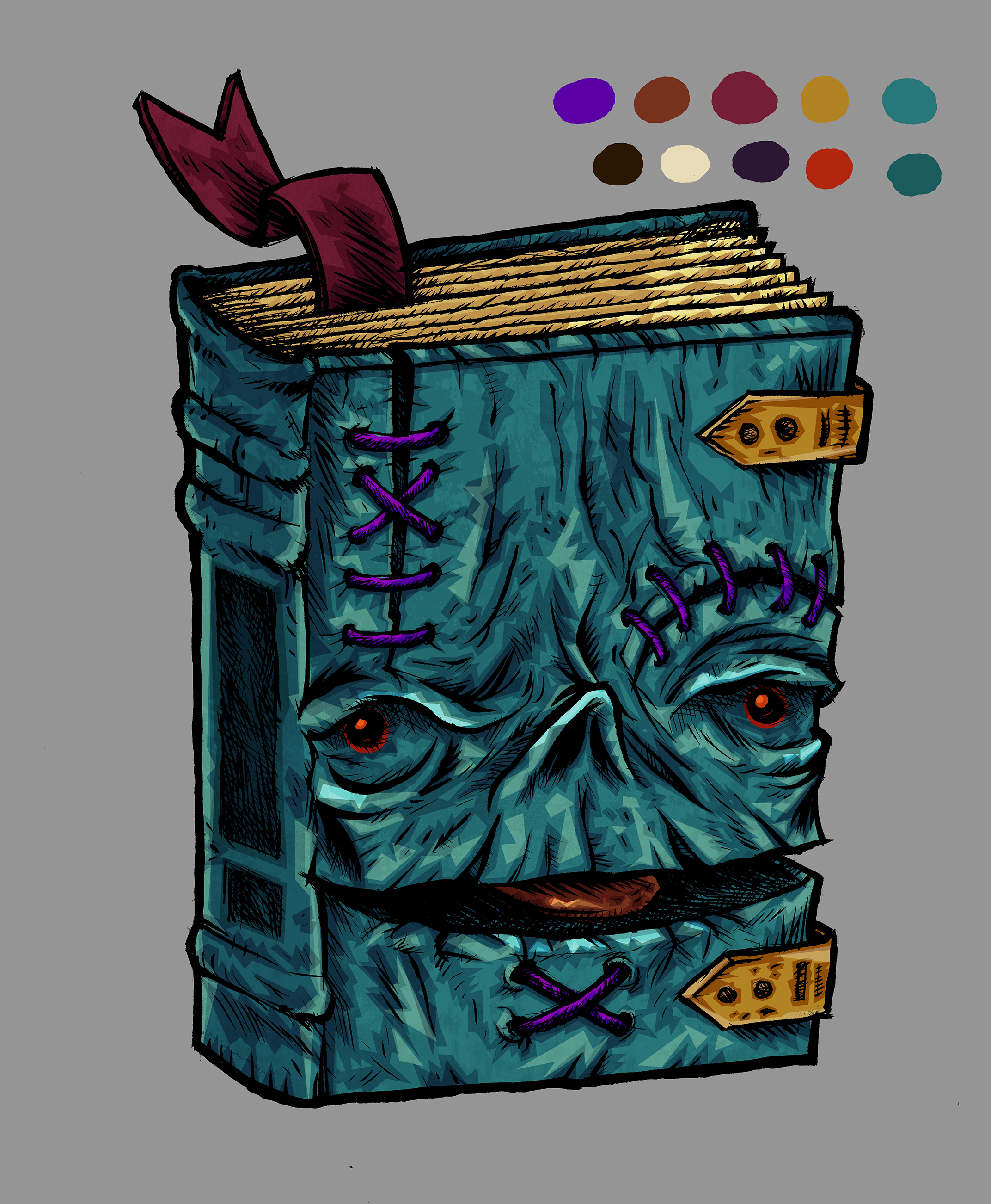 Concept art and color palette for "Necro" by Christian Patchell